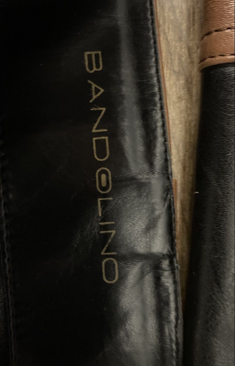 Bandolino Bogle Black Brown Two Tone Riding Boots Calf High Size 8 M