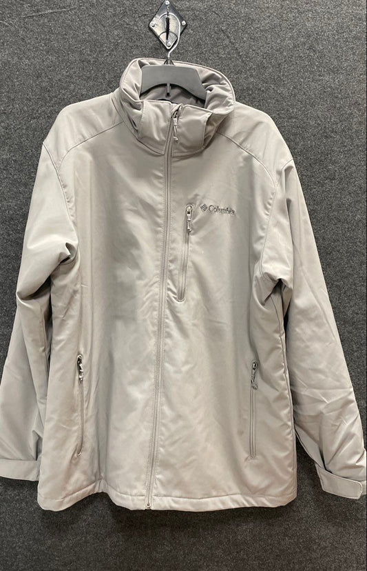Columbia Men's Gray Ascender Hooded Softshell Fleece Lined Jacket Sz L