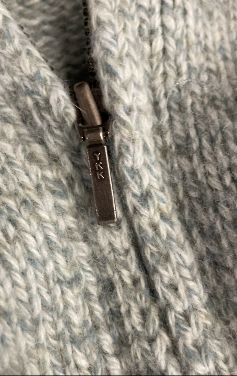 Vintage 90s L.L. Bean Women's Light Blue Lambswool Angora Full Zip Sweater XL