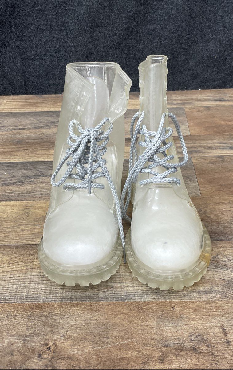 Dirty Laundry Balancie Clear Transparent Lace Up Combat Rain Boots Size 9