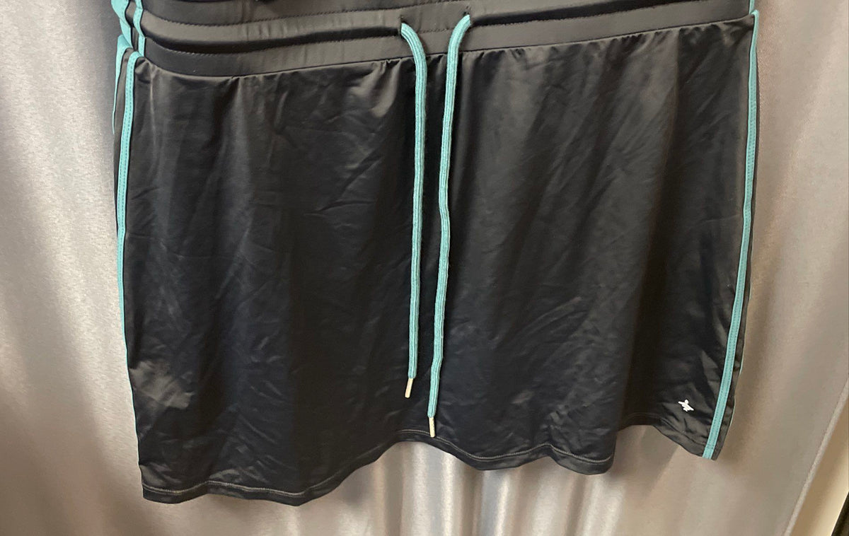 Halara Women's Blue Turquoise Athletic Dress Side Stripe Drawstring NWT Sz L