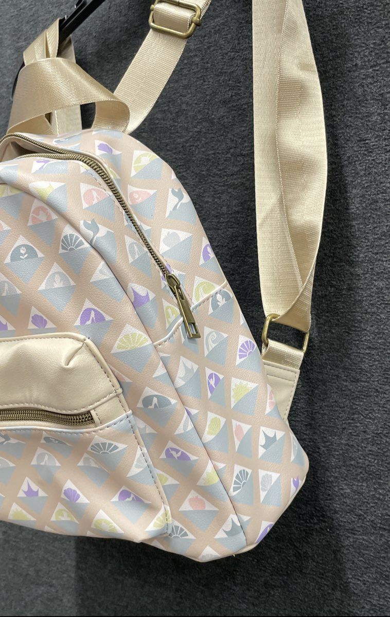 Disney Princess Pastel Icon Diamond Mini Backpack Brass Hardware