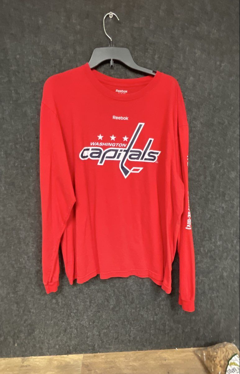 Reebok Men's Washington Capitals NHL Red Long Sleeve T-Shirt Hockey Sz XL