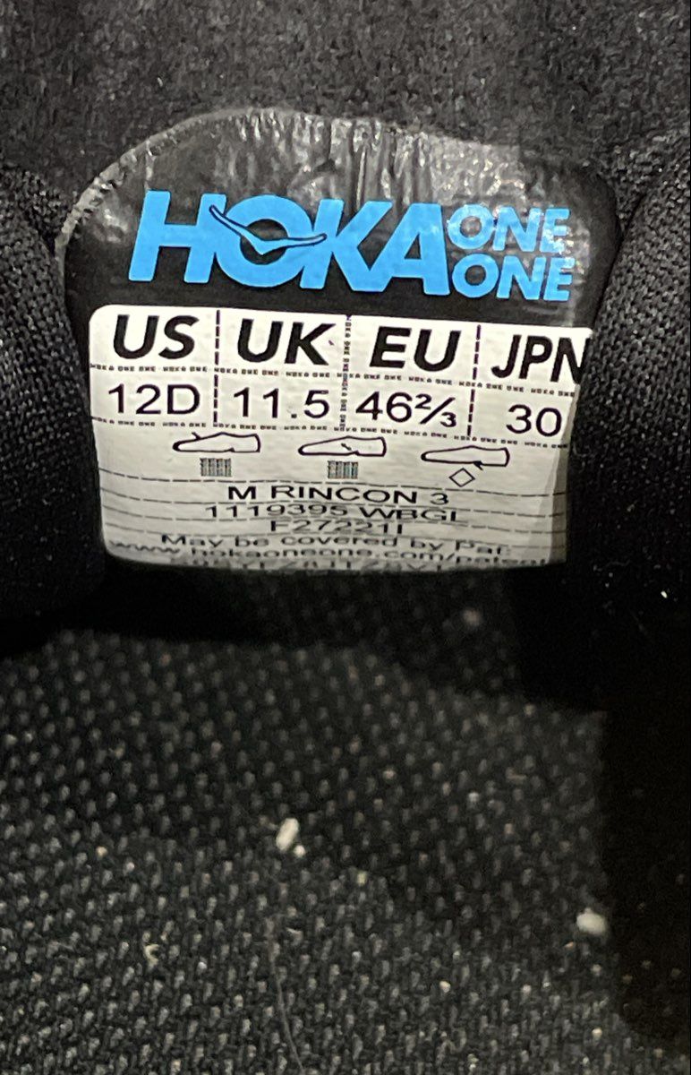 Hoka Rincon 3 Blue Grey White Men's Running Shoes Size 12D
