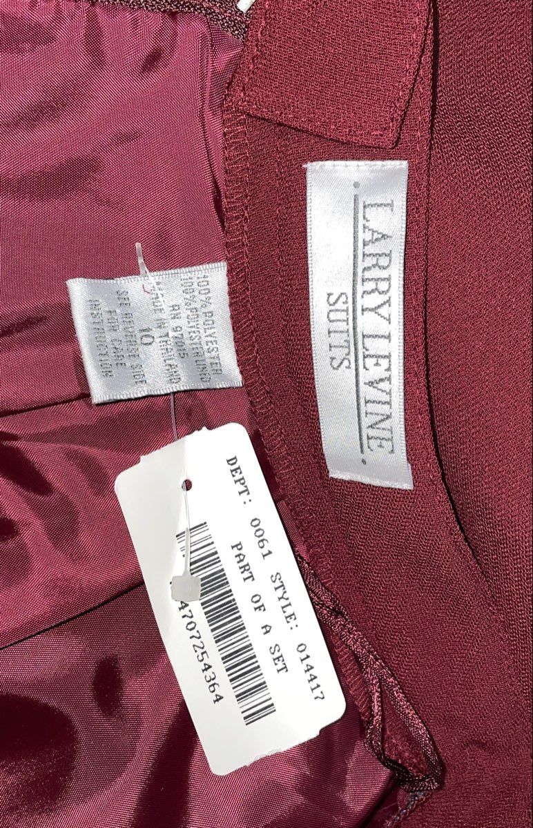 Larry Levine Women's Berry Plum Purple 2pc Skirt Suit Vintage Y2K NWT Sz 10