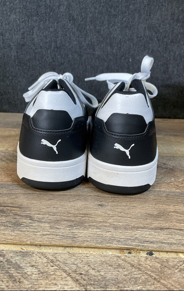 Puma Caven 2.0 Black White Leather Low Top Sneakers Men's Size 10.5