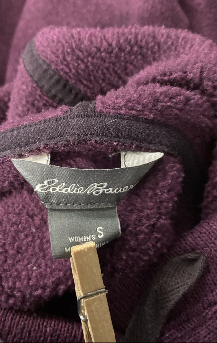 Eddie Bauer Women's Plum Heathered Pullover Hoodie Sweatshirt Size S