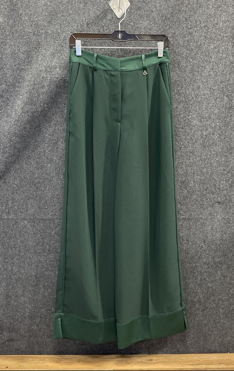 Dixie Women's Dark Green Wide Leg High Waist Trouser Pants Sz S NWT