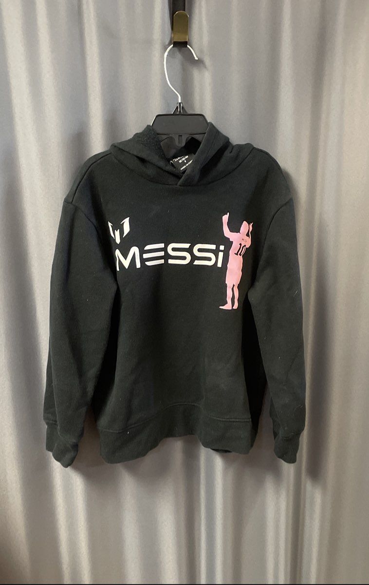 Messi Collection Youth Pullover Hoodie Black Pink Graphic Messi 10 Sz M 8
