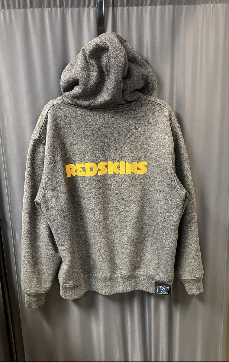 NFL Pro Line Washington Redskins Gray Heather Sherpa Lined Zip Up Hoodie Sz L