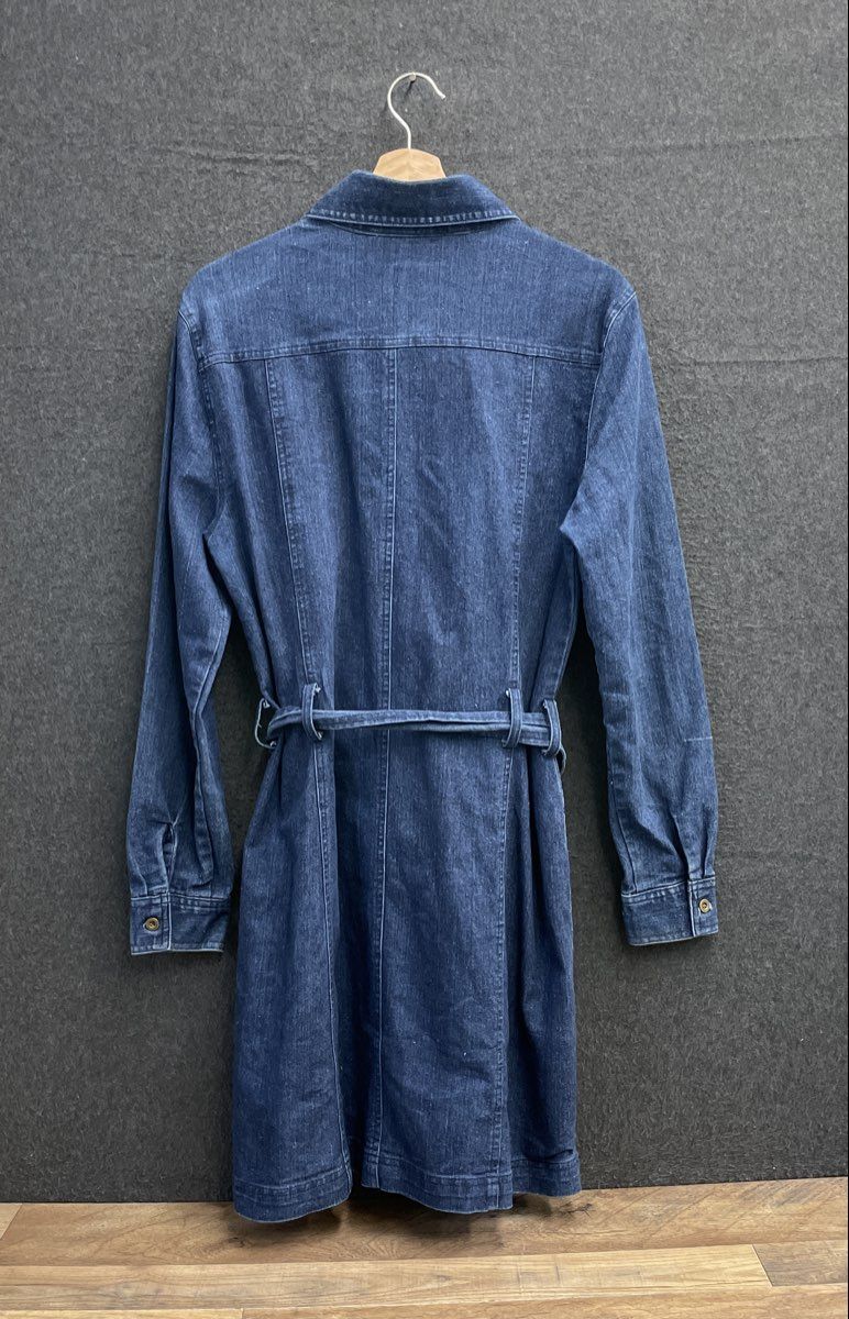 Vintage MG Originals Women's Blue Long Sleeve Button Up Denim Dress Sz L