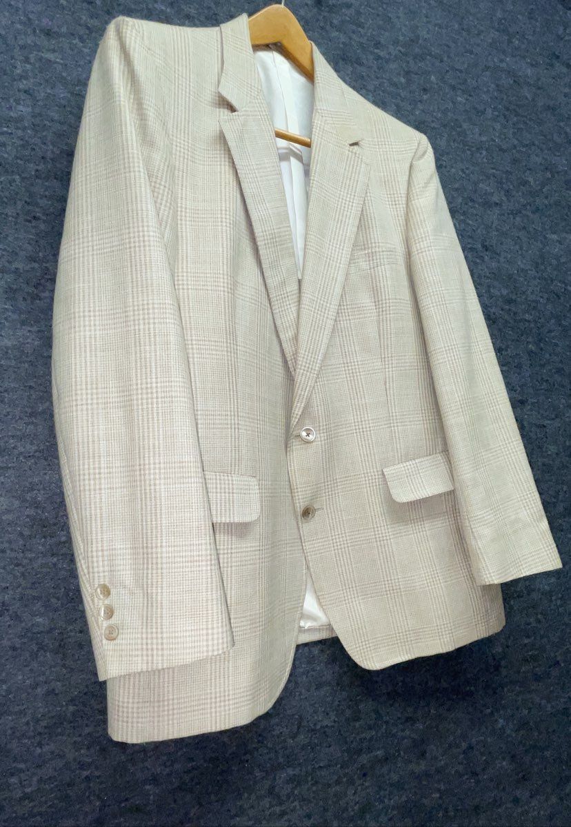 Vintage 80s Kingsridge Men's Plaid Blazer & Sansabelt Brown Pants Suit Set