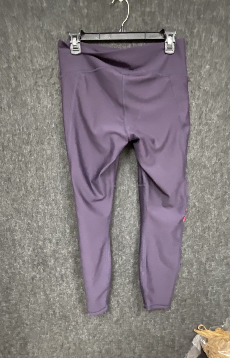 Under Armour Women's Purple Compression Leggings Mesh Accent Tights Size Large