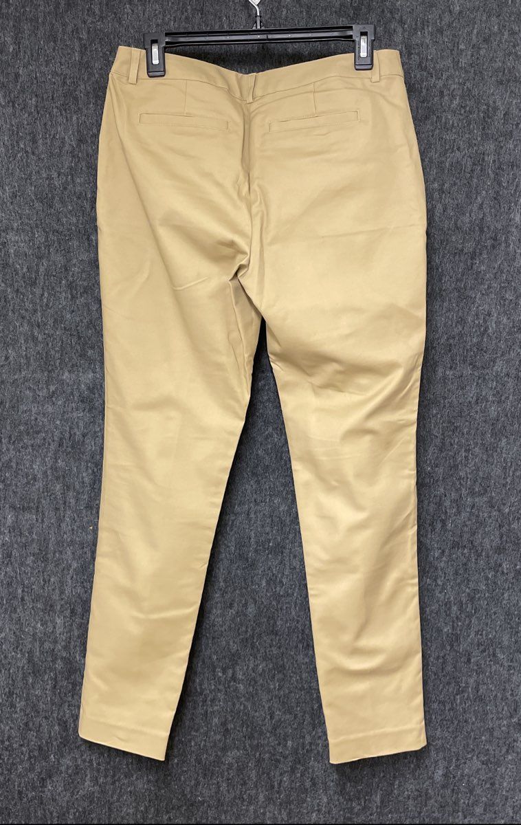 Michael Kors Women's Tan Slim Tapered Pants Gold Zipper Pockets Sz 4