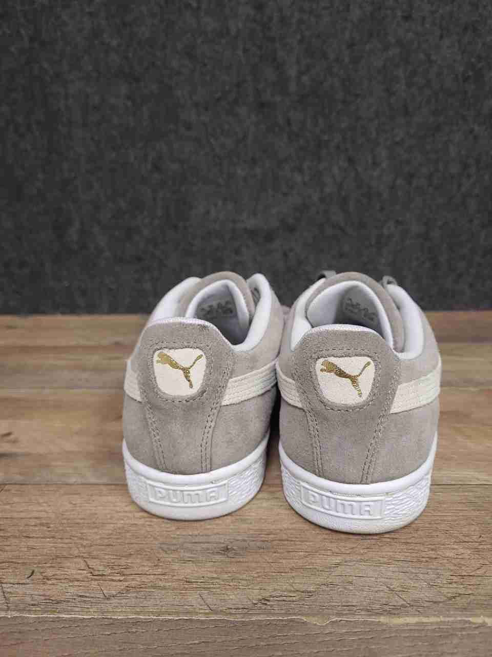 Puma Suede Classic Steel Grey White Sneakers Men's Size 8.5