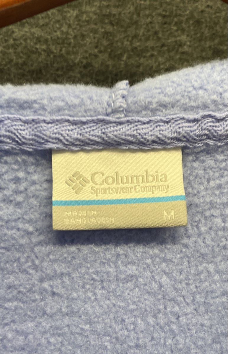 Columbia Women's Light Blue Logo Pullover Fleece Hoodie Sz M