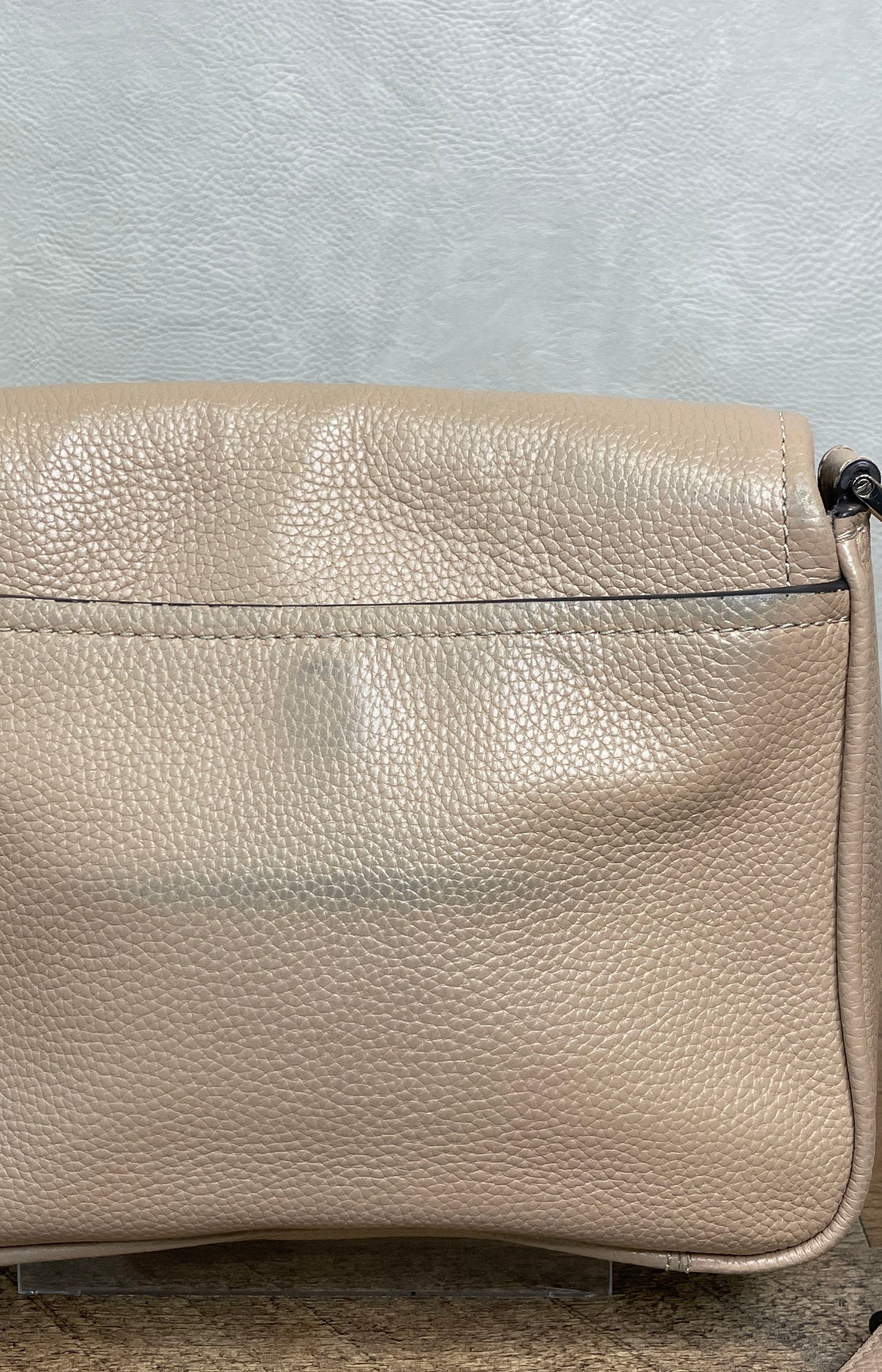 Kate Spade Beige Pebbled Leather Crossbody Bag Gold Hardware Nude Taupe Small