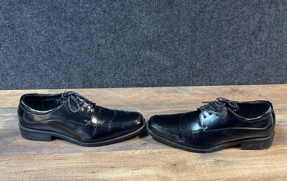 Lucio Ricci Black Bicycle Toe Men's Lace Up Oxford Dress Shoes Size 9.5