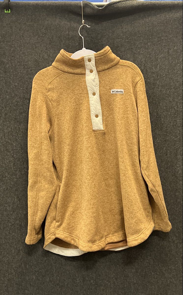 Columbia Women's Sweater Weather Half Snap Pullover Ochre Tan Fleece Sz L