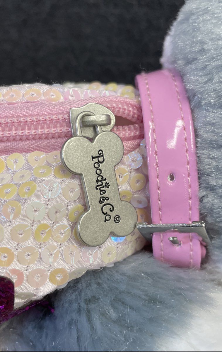 Poochie & Co Ty Beanie Boo Kids Plush Purse Lot of 2 Sequin Dog Cat Crossbody