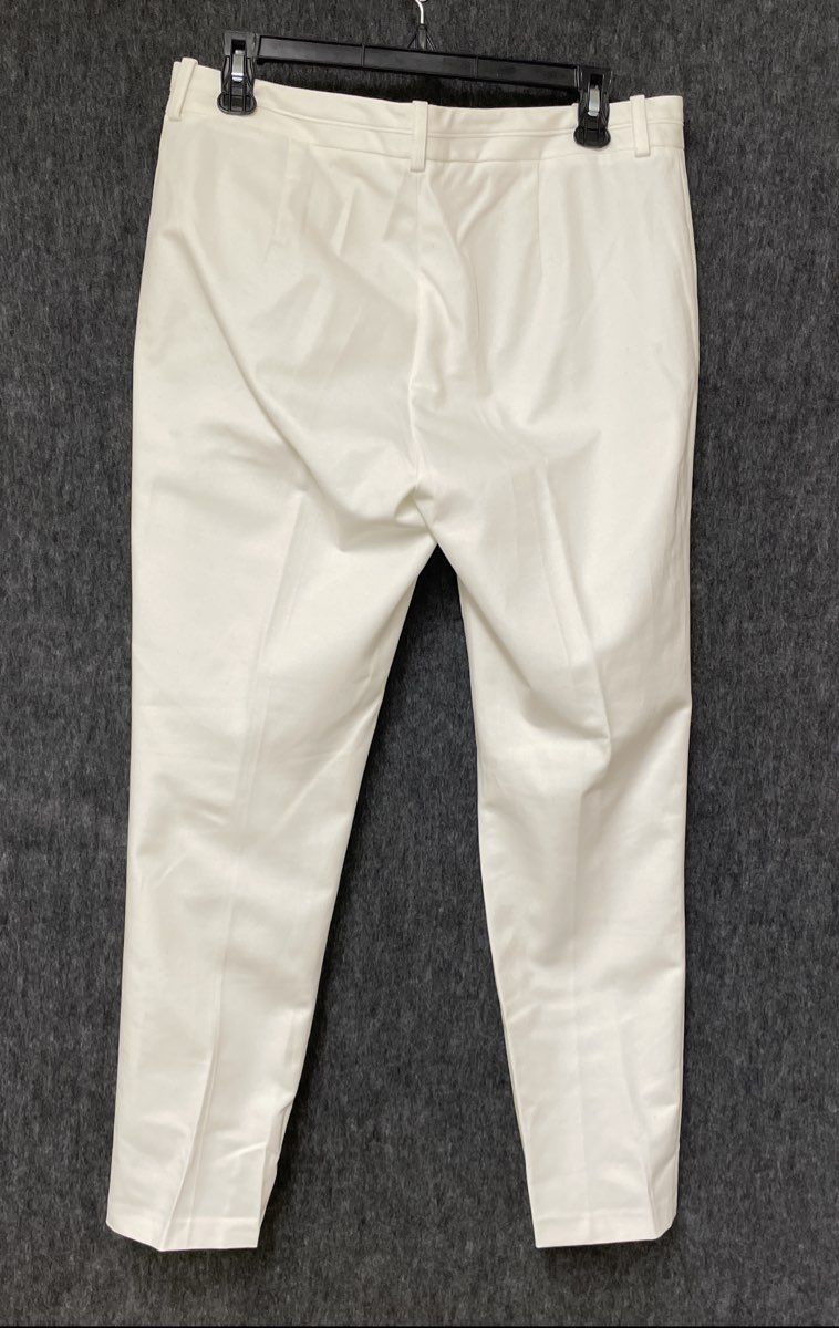 Calvin Klein Women's White Cotton Blend Stretch Ankle-Length Pants Sz 8