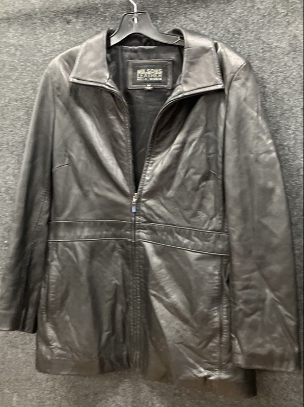 Wilsons Leather Pelle Studio Women's Black Leather Full Zip Jacket Sz M