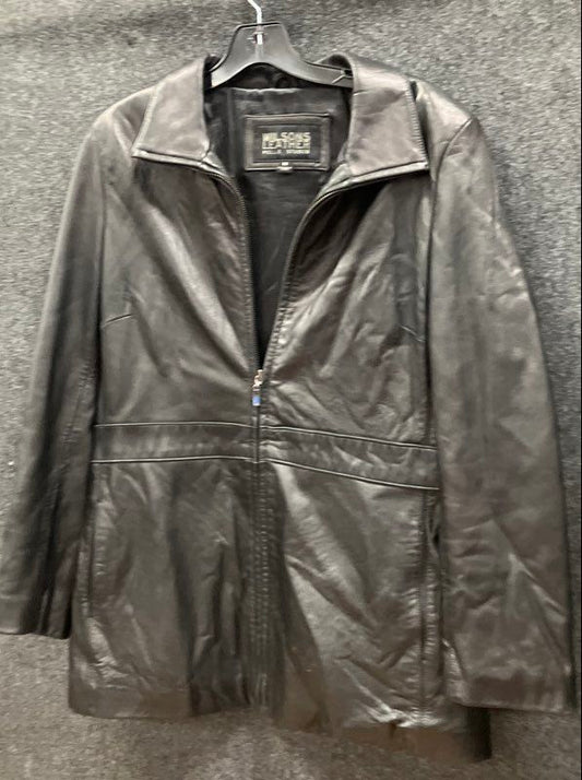 Wilsons Leather Pelle Studio Women's Black Leather Full Zip Jacket Sz M