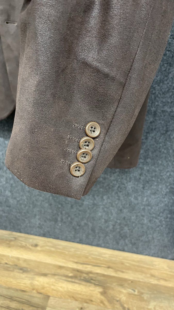 Daniel Hechter Men's Brown Faux Suede Two Button Sport Coat Blazer Size L