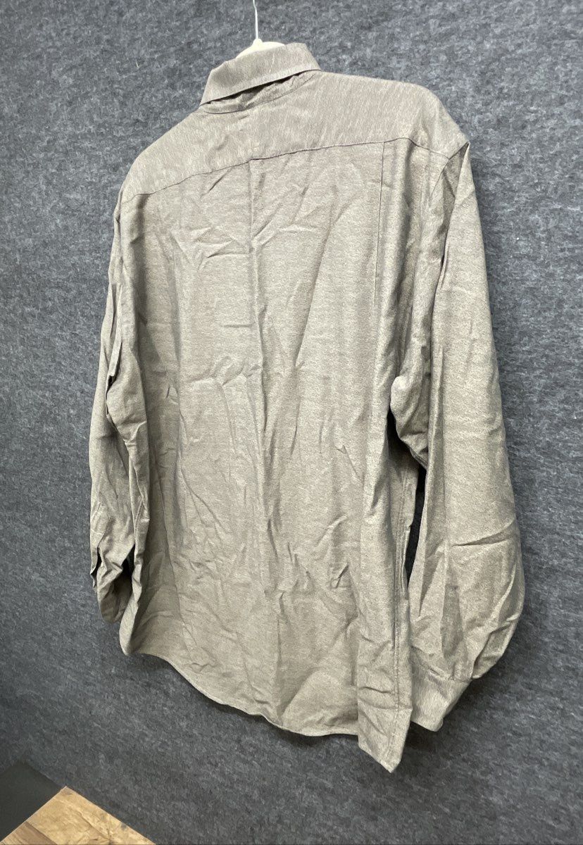 Vintage Ferrell Reed Men's Olive Gray Dobbs Cloth Button Up Shirt USA Sz 16-34