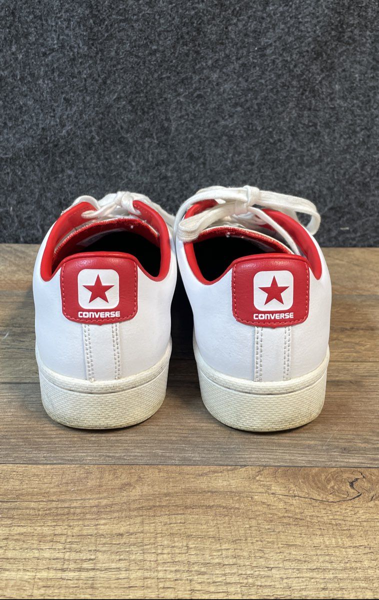 Converse Star Player Ox White Red Leather Low Top Sneakers Men's 9.5 Women's 11