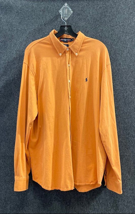 Ralph Lauren Men's Orange Long Sleeve Button Down Shirt Big & Tall Sz XL
