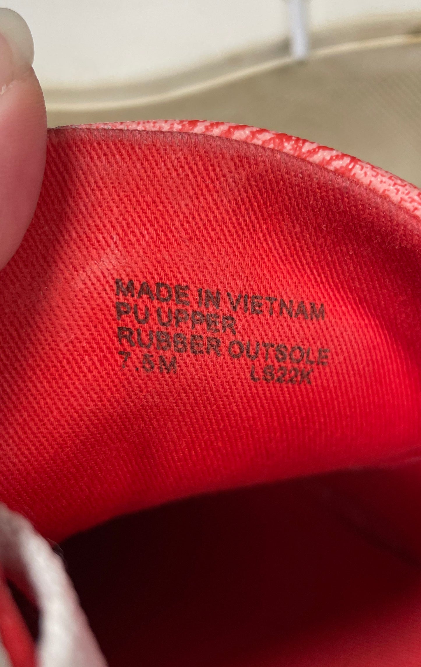 Michael Kors Irving Lace Up White Red Monogram Logo Platform Sneakers Size 7.5