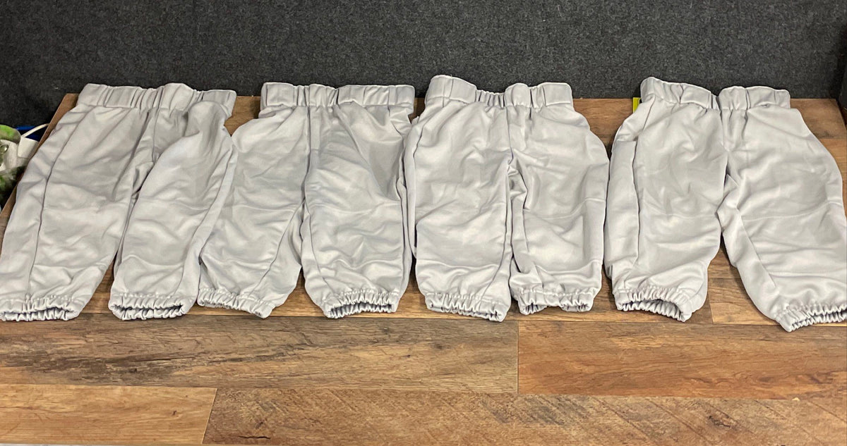 Athletic Works Youth Gray Baseball Pants Lot of 4 NWT Elastic Waist Cuffs Sz XS