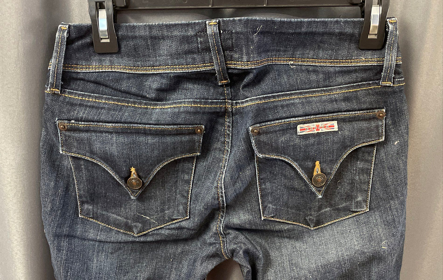 Hudson Women's Signature Flap Pocket Dark Wash Slim Skinny Jeans Size 26