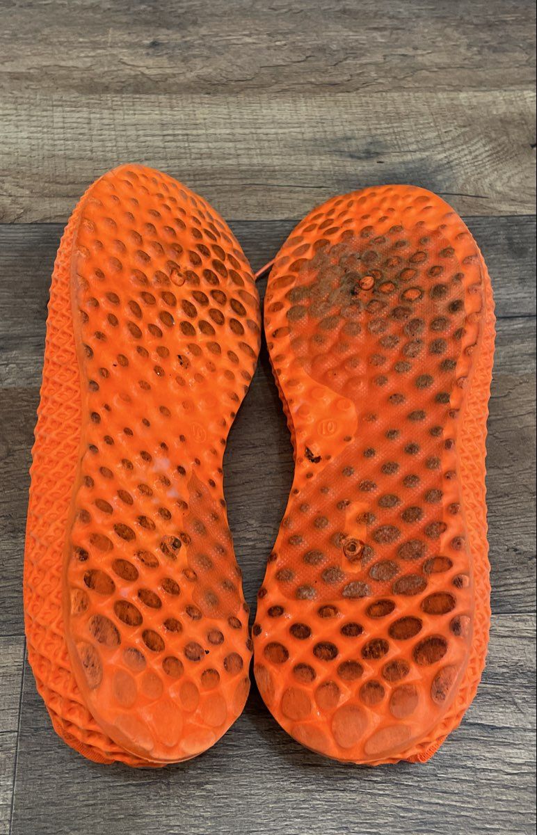 Taxi Orange Knit 4D Style Lifestyle Running Sneakers Men's Size 10