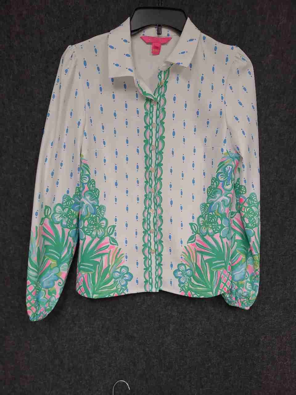 Lilly Pulitzer Women's Lot of 2 Floral Tropical Button Down Blouse Tops Size XS