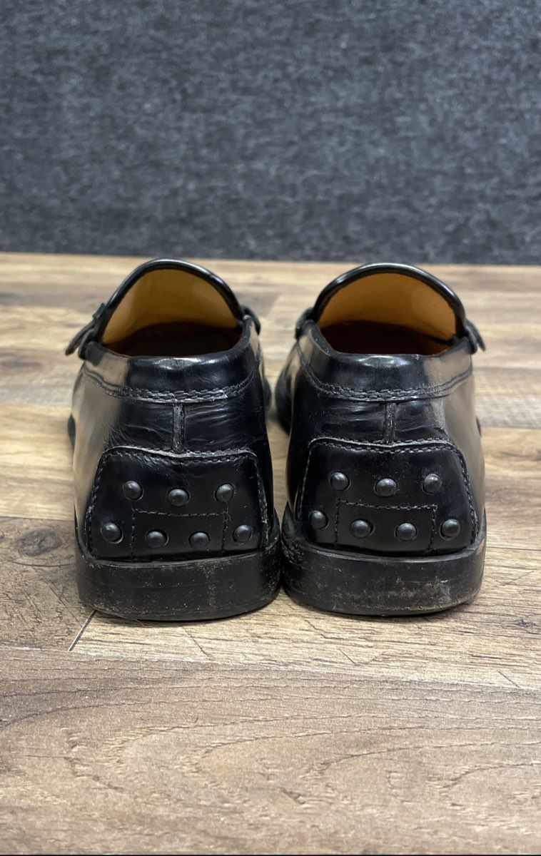 Tod's Black Leather Buckle Loafers Women's Size 38.5