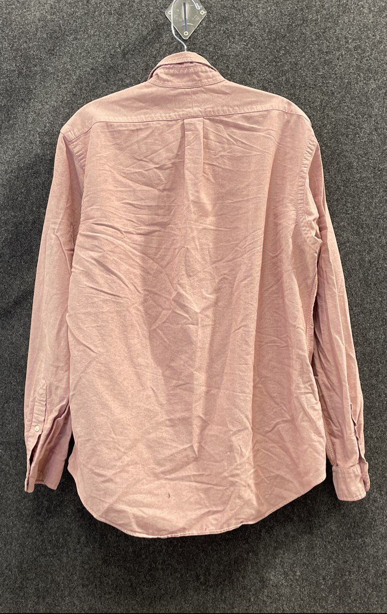 Ralph Lauren Men's Salmon Cotton Custom Fit Oxford Button Down Shirt Sz L