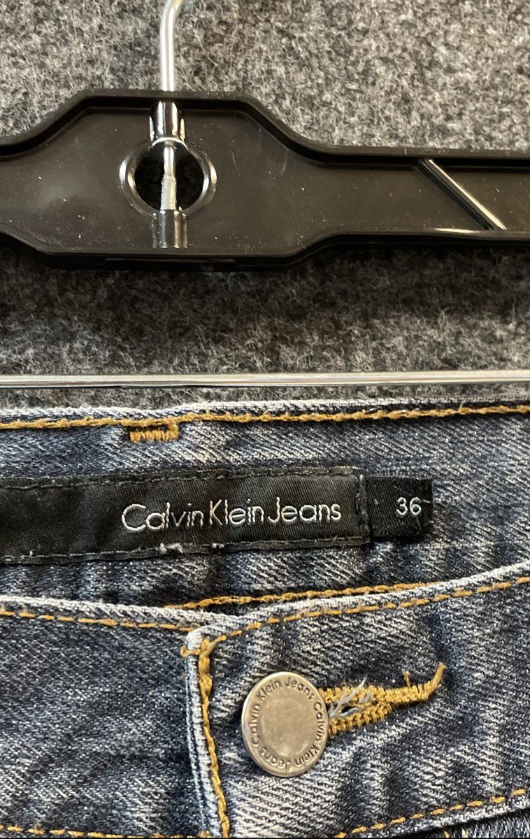 Calvin Klein Jeans Men's Blue Medium Wash Straight Leg Cotton Denim Sz 36