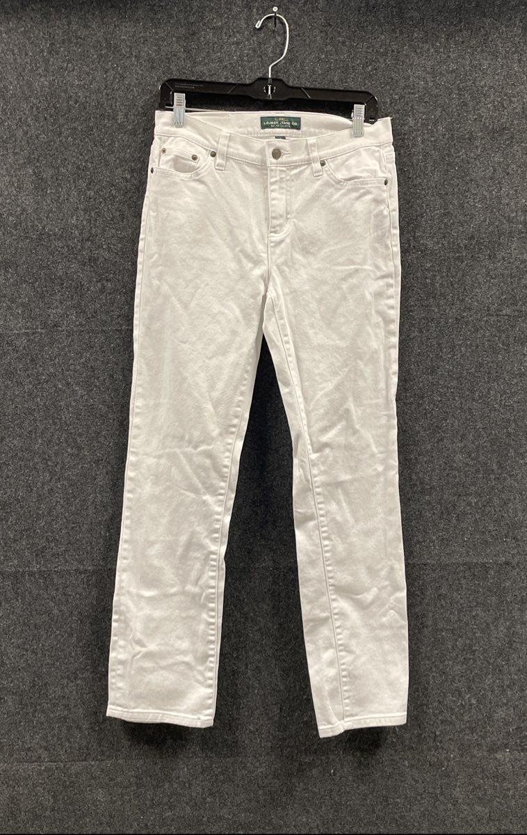 Ralph Lauren Women's Lauren Jeans Co. White Straight Leg Stretch Jeans Sz 4