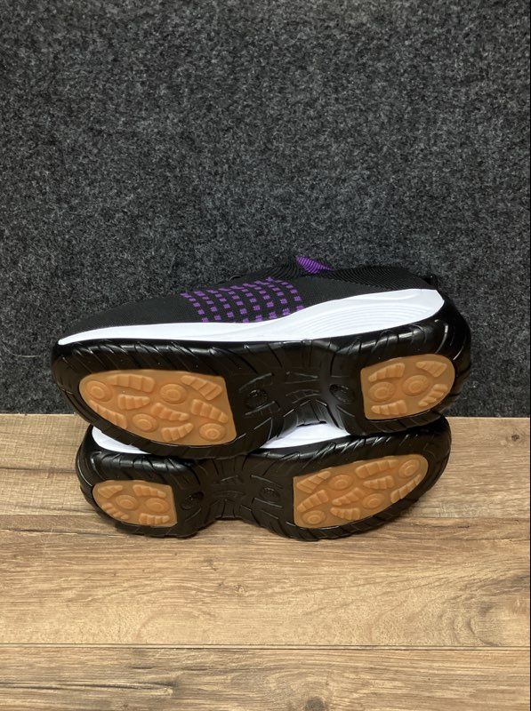 Comfort Wear Ortho Stretch Cushion Black Purple Sneakers Women's Size 8 EU 39