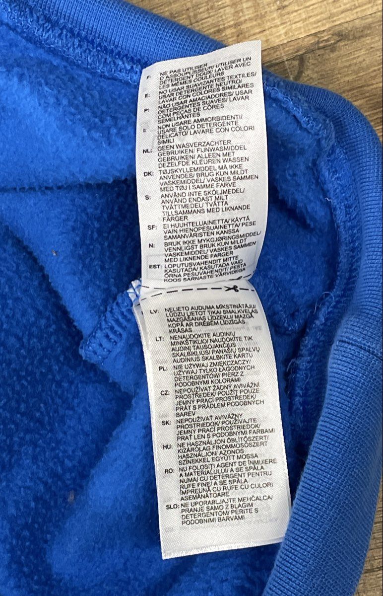 Adidas Originals Men's Blue Trefoil Logo Pullover Hoodie Fleece Lined Sz M