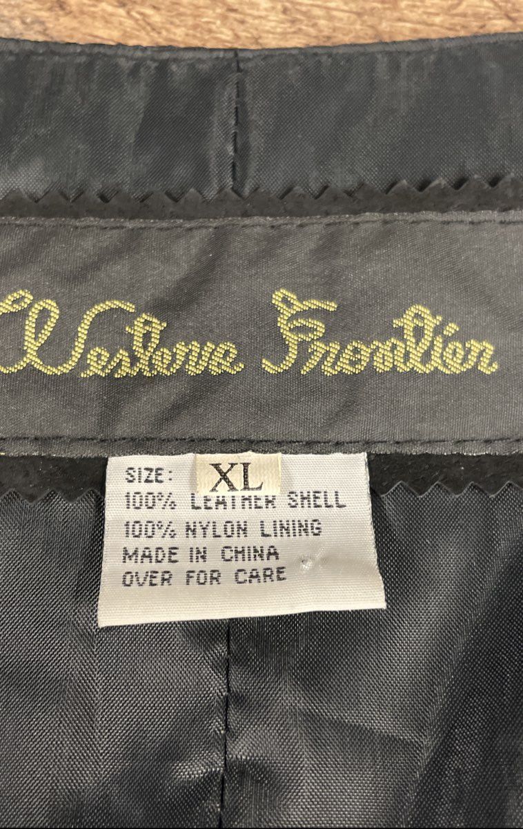 Western Frontier Men's Black Leather Snap Front Western Biker Vest Vintage Sz XL