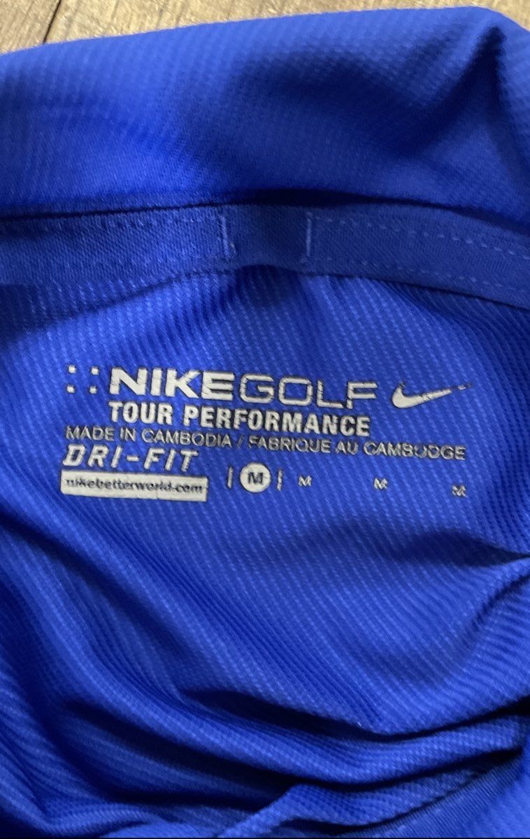Nike Golf Men's Blue Dri-Fit Tour Performance Long Sleeve Polo Sz M