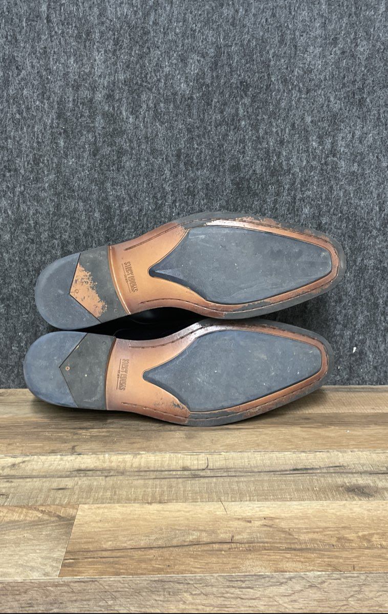 Stacy Adams Bayne Black Cap Toe Double Monk Strap Dress Shoes Size 12 M
