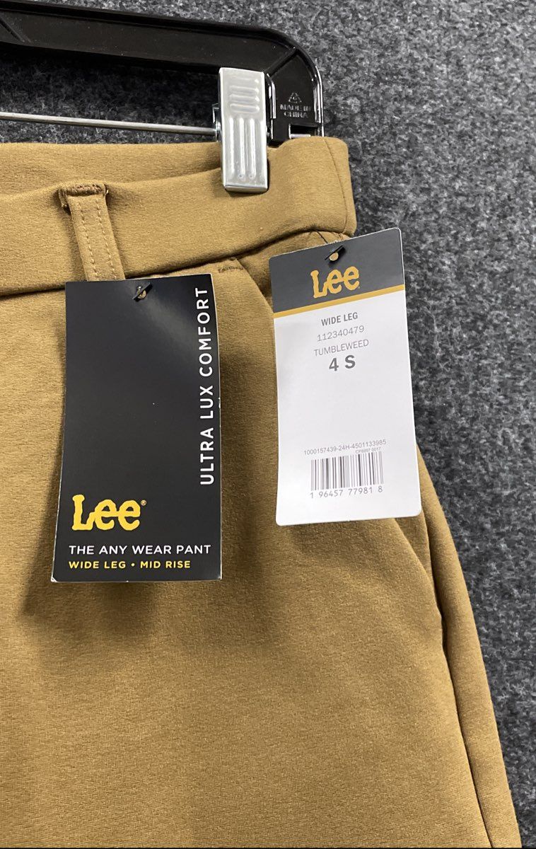Lee Women's Any Wear Pants Tumbleweed Tan Ultra Lux Comfort Wide Leg NWT Sz 4S