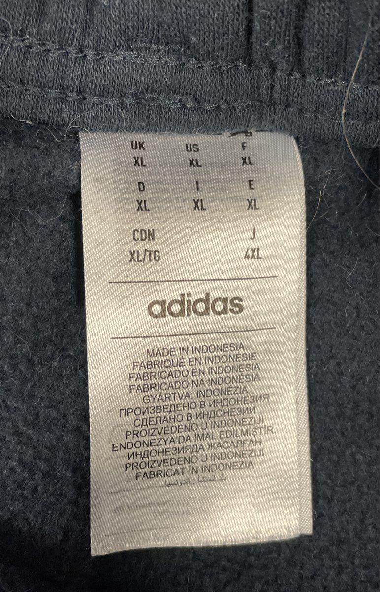 Adidas Men's Navy Blue Fleece Lined Jogger Sweatpants Ankle Zip Size XL