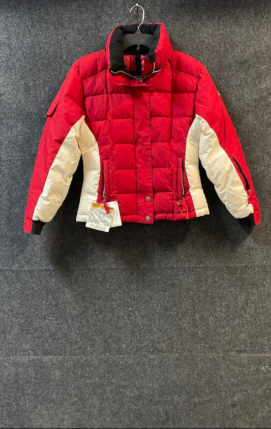 NILS Women's Red White Ski Jacket Down Puffer Insulated Sz 2