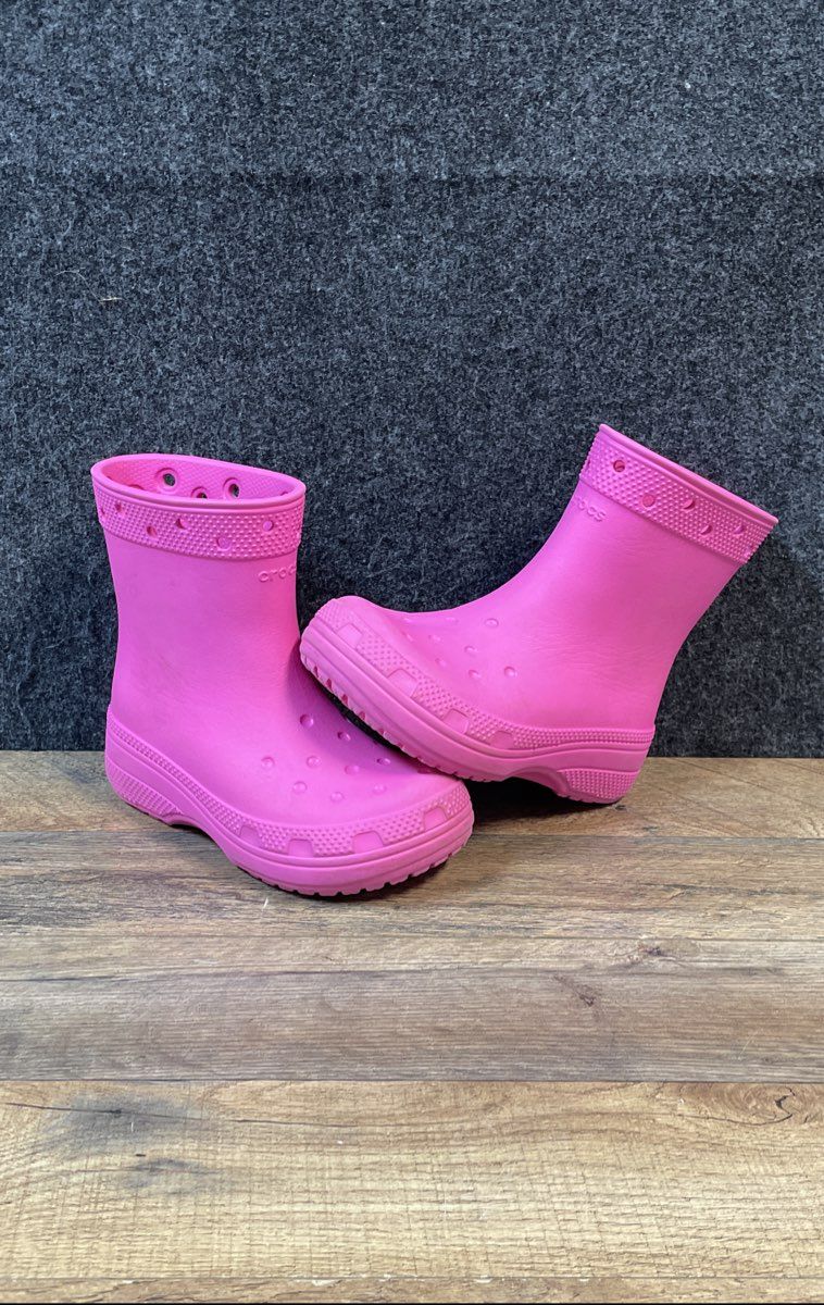 Crocs Pink Handle It Rain Boots Kids Junior Size 1