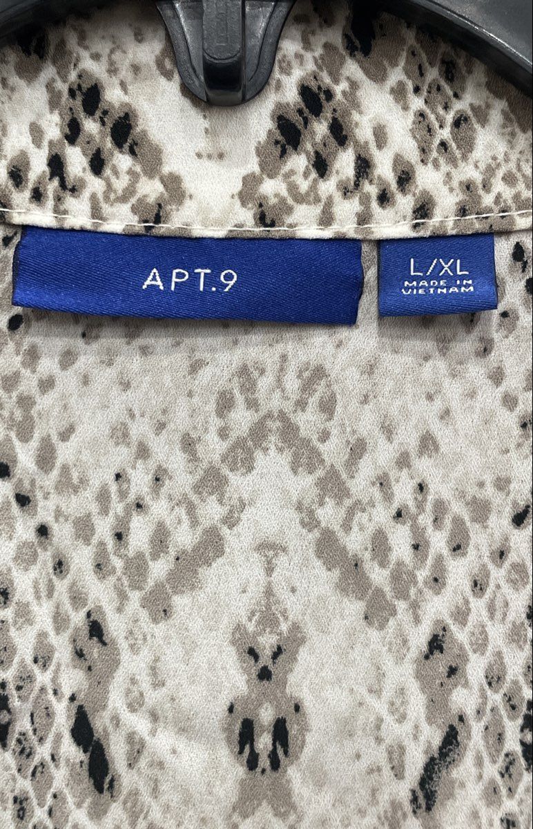 Apt. 9 Women's Snake Skin Pattern Kimono Cardigan Open Front Topper Sz L/XL